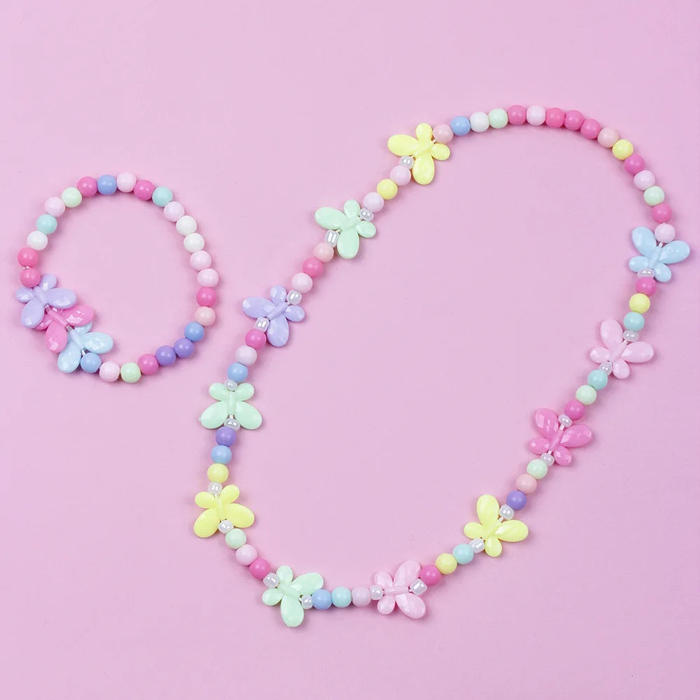 DIY Candy Bead Necklace Bracelet Set for Girls | Colorful Kids Jewelry | Ships USA & Australia