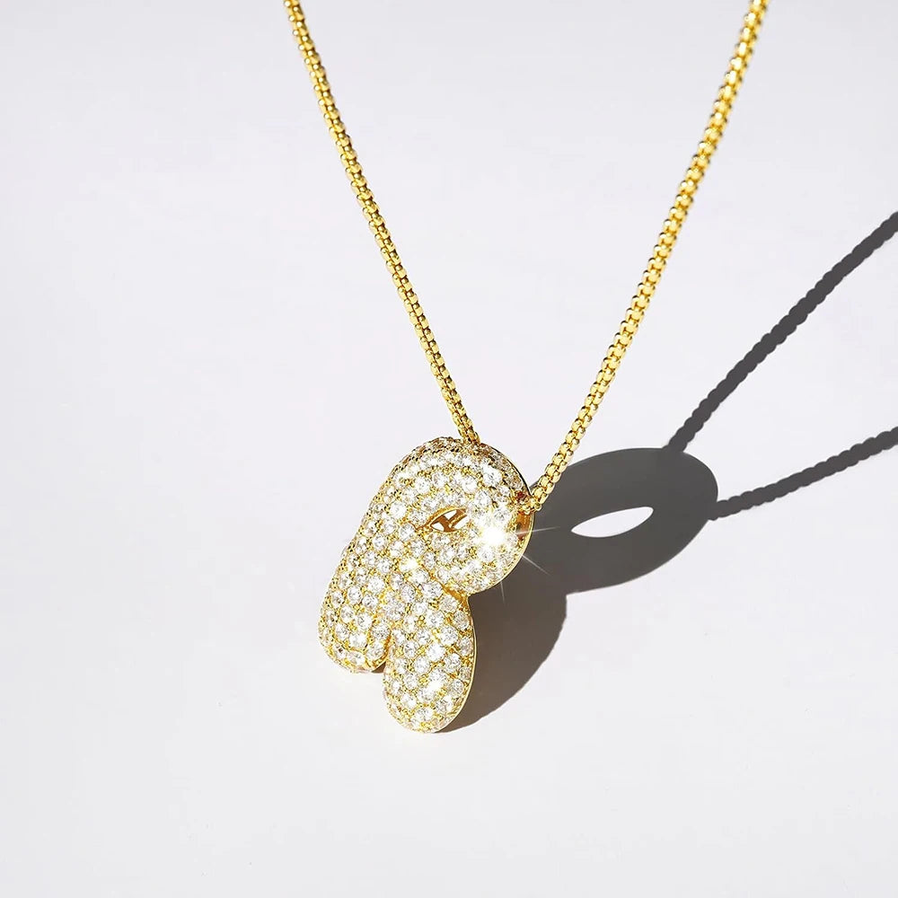 Personalized Initial Letter Necklace | Sparkly CZ Zircon Pendant | USA Australia
