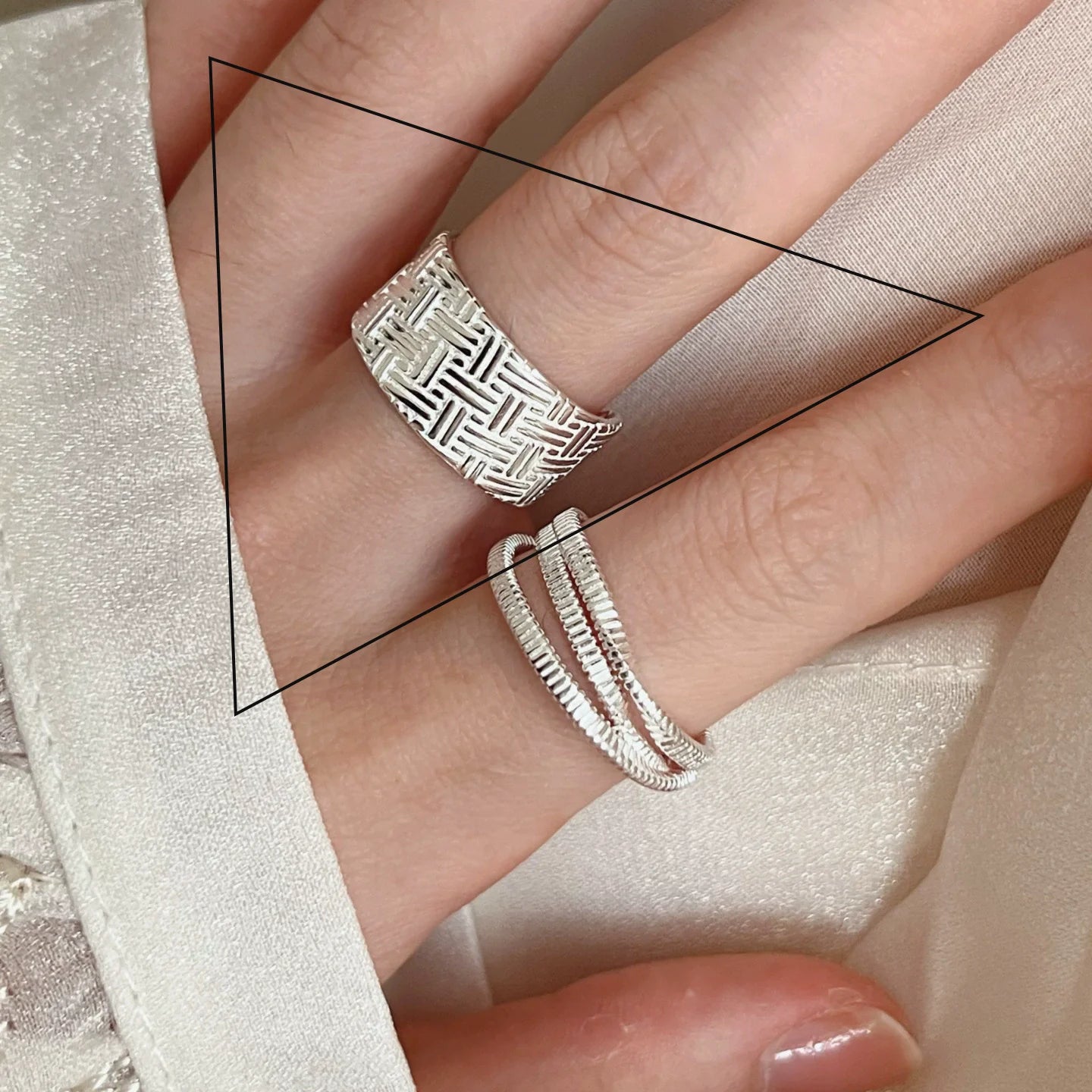 Sterling Silver Flower Lace Ring | CZ Adjustable Korean Fashion | Women | USA