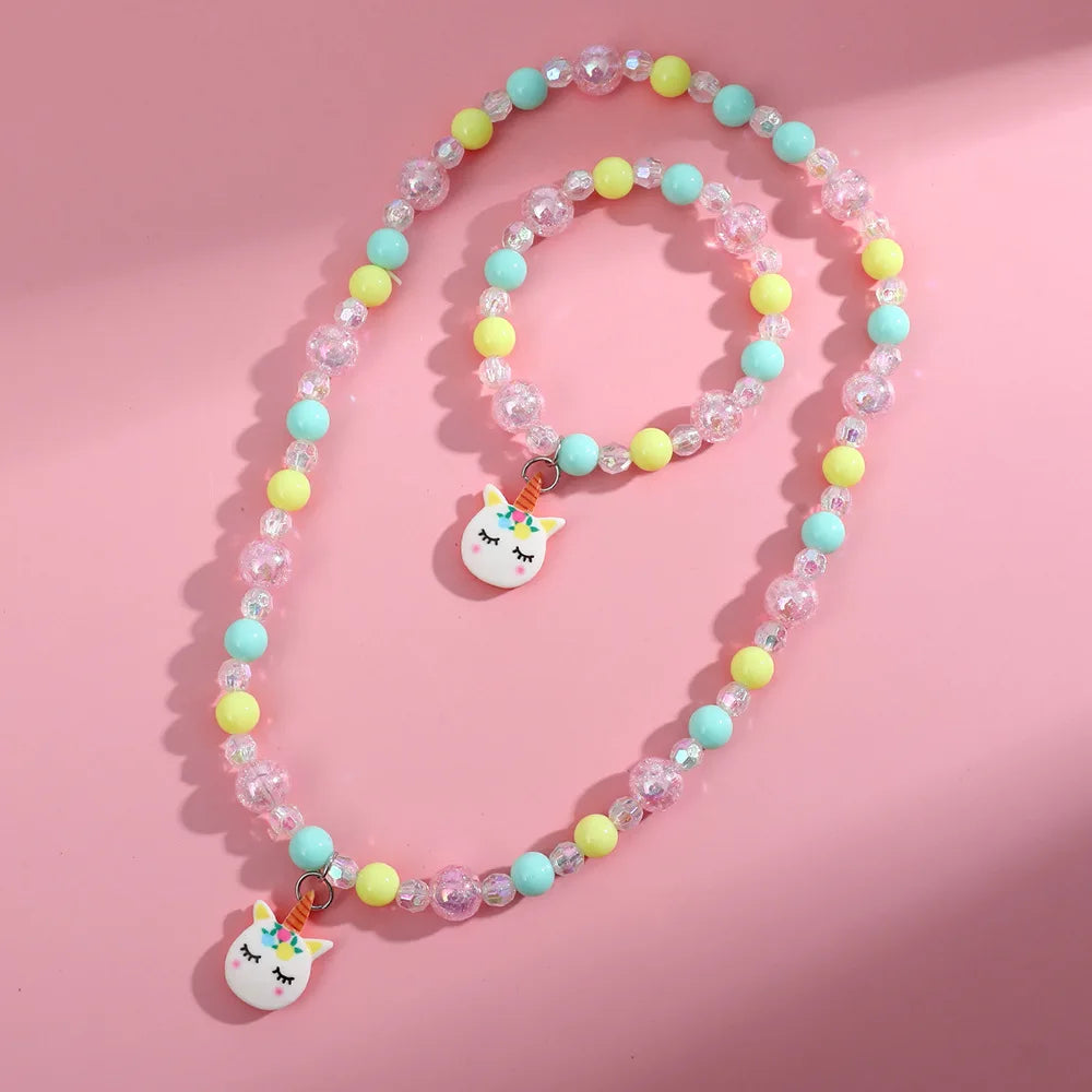 DIY Candy Bead Necklace Bracelet Set for Girls | Colorful Kids Jewelry | Ships USA & Australia