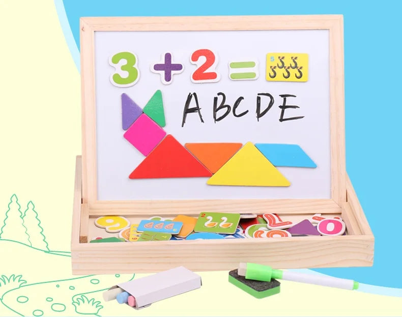 Wooden Magnetic Drawing Board | Animal Puzzle Learning Toy | Kids | USA Australia