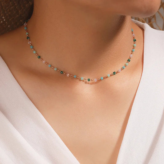Bohemian Colorful Beaded Necklace Set | Fashion Jewelry Choker | Women