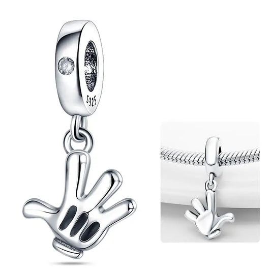 Cute Hand Pendant Charm Beads For Original 3mm 925 Silver Bracelet Necklace DIY Fine Jewellery Gifts Hot Sale