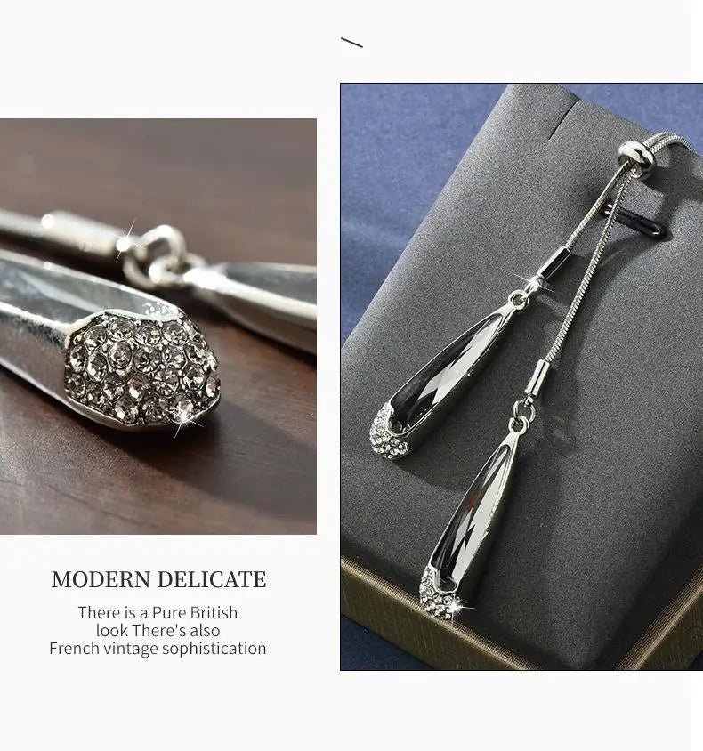 Vintage Crystal Sweater Chain 2025 | Water Drop Long Necklace | Wedding Party