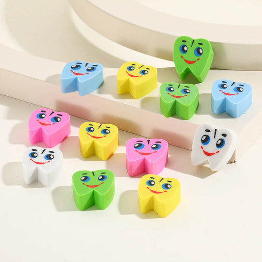 20 Pcs/Bag Molar Shaped Tooth Rubber Erasers Dentist Dental Clinic School Gift Student Rubber