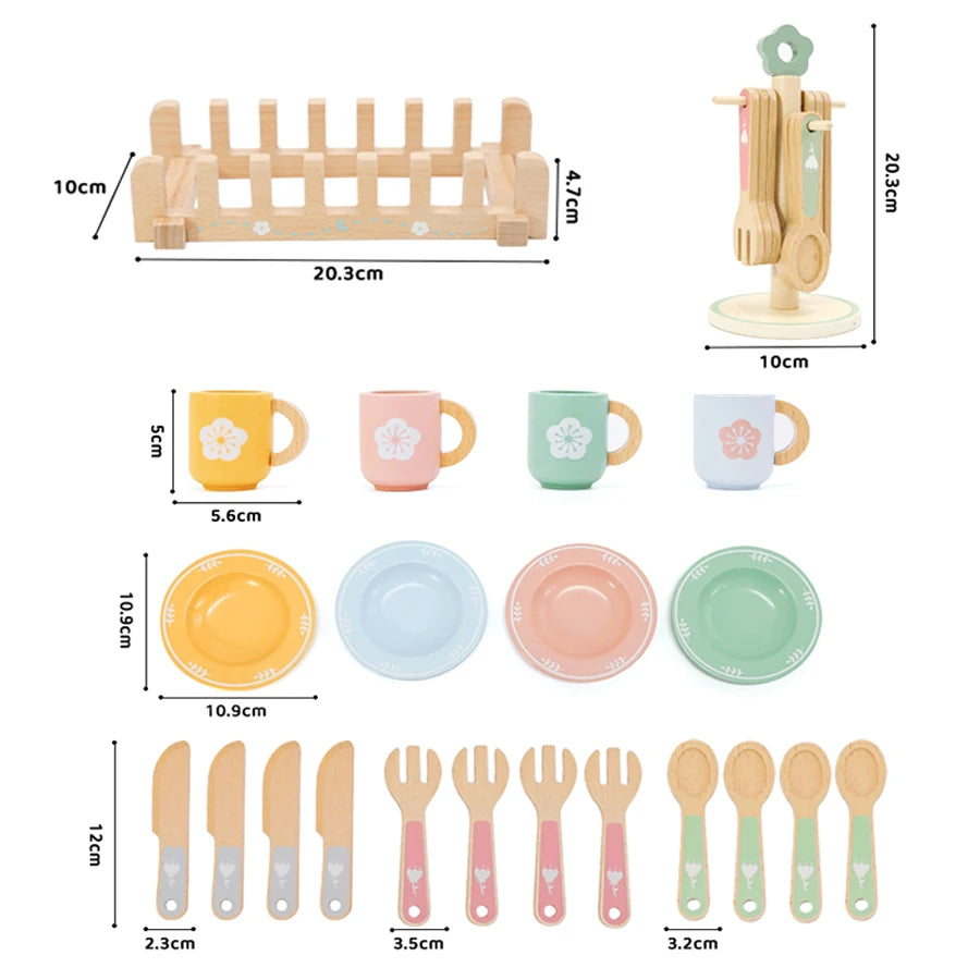 Wooden Kitchen Play Set | Educational Pretend Play Toy for Kids | USA Australia