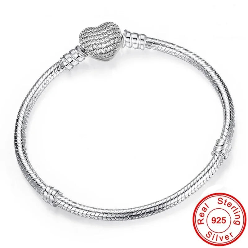 Handmade 925 Sterling Silver Necklace Bracelet Jewelry  Bridal Party Sets Women Charm Bracelet Necklace Fine Jewelry
