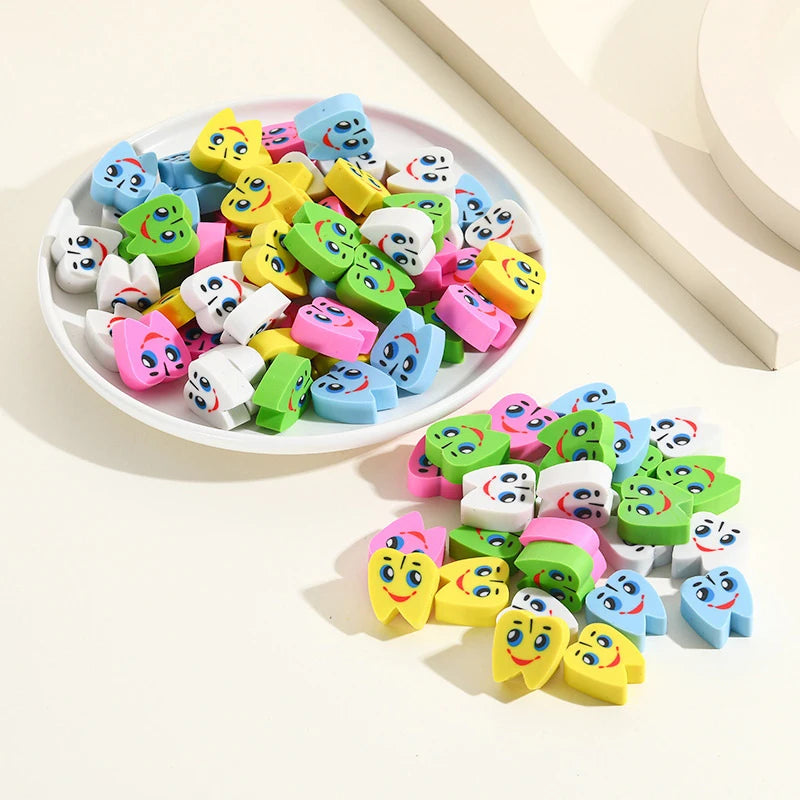 20 Pcs/Bag Molar Shaped Tooth Rubber Erasers Dentist Dental Clinic School Gift Student Rubber