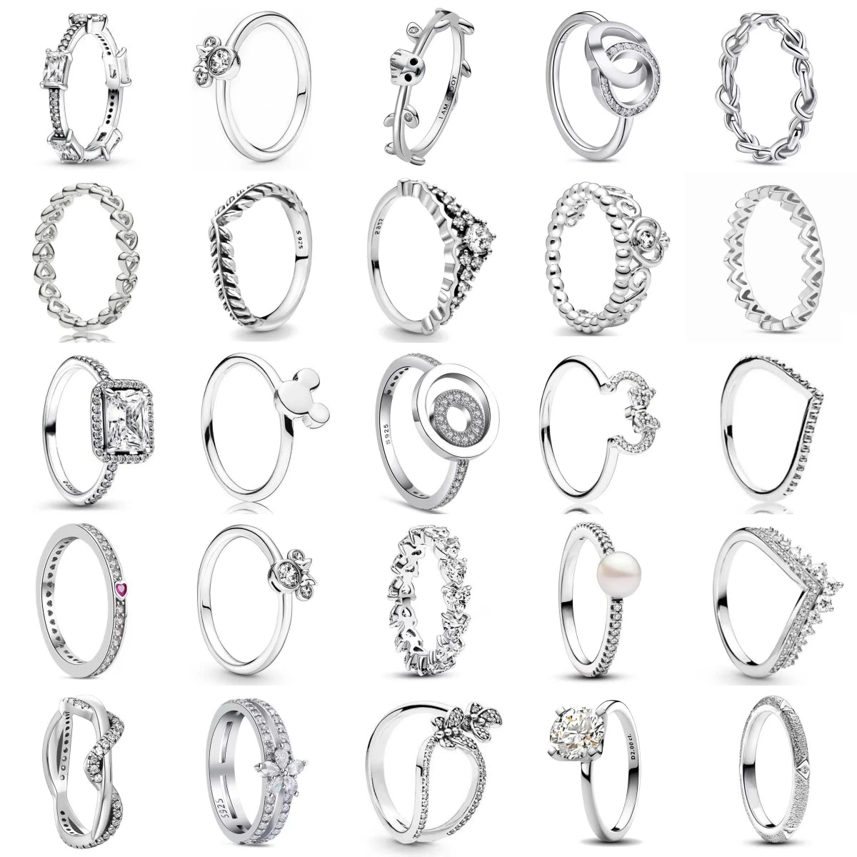 925 Silver Originales Miniso Disney Mickey Minnie butterfly Daisy Wedding Ring Set For Woman Luxury Jewelry Party Gift