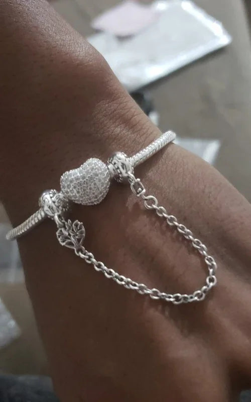 Handmade 925 Sterling Silver Necklace Bracelet Jewelry  Bridal Party Sets Women Charm Bracelet Necklace Fine Jewelry