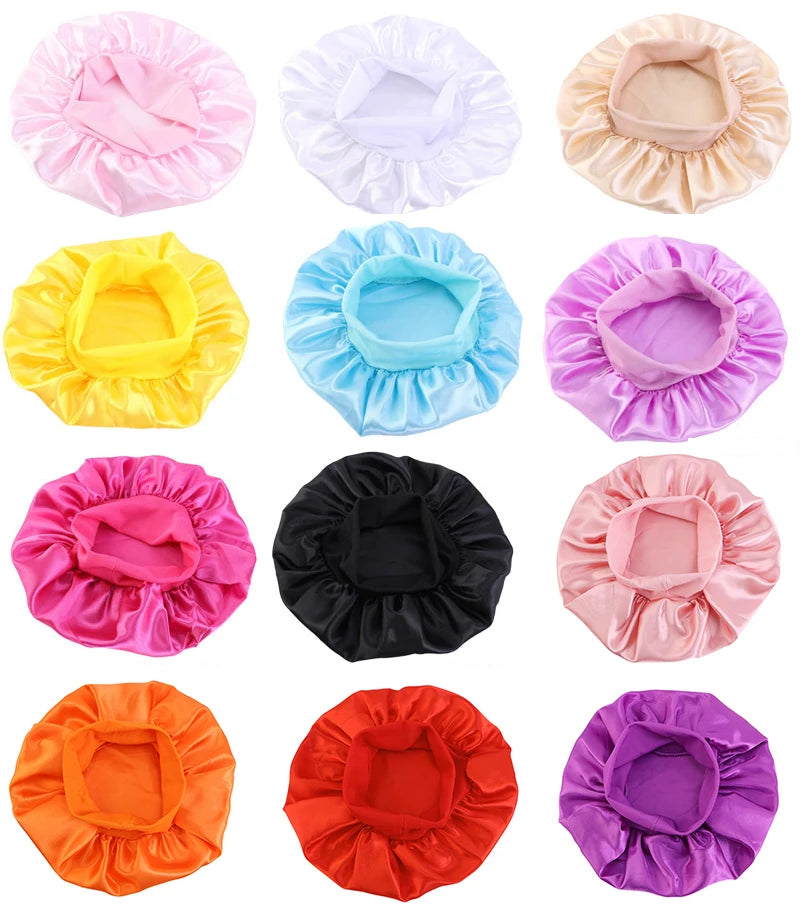 Kids Satin Night Sleep Cap | Wide Band Elastic Turban | Boys Girls | USA