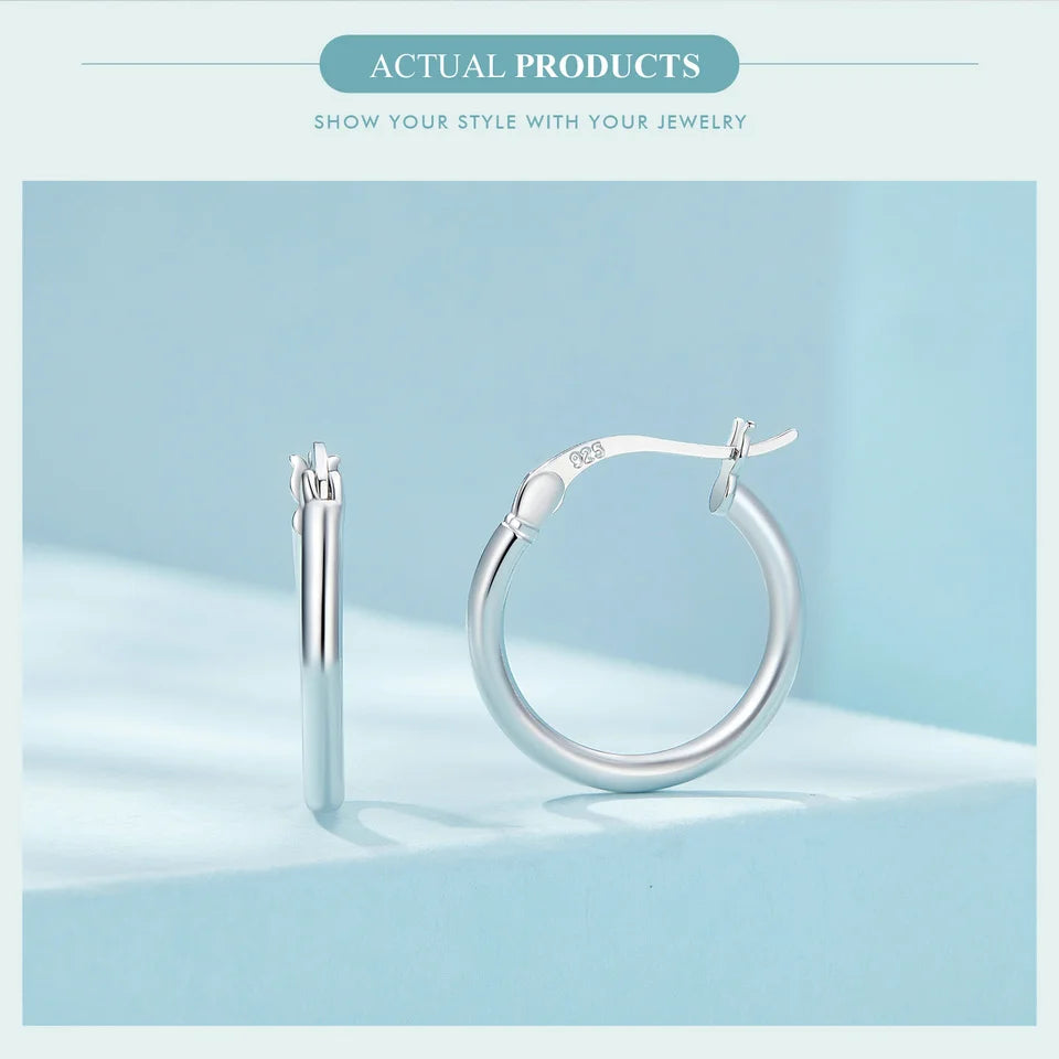 Classic Sterling Silver Hoop Earrings - Bold Hypoallergenic Hoops