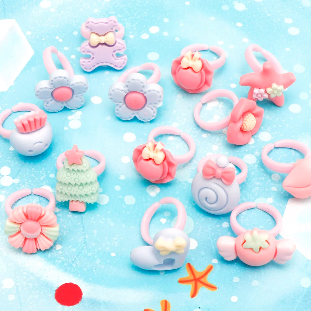 20 Pcs Kids Rings Set | Flower Animal Princess Rings for Girls | Party Favors | USA