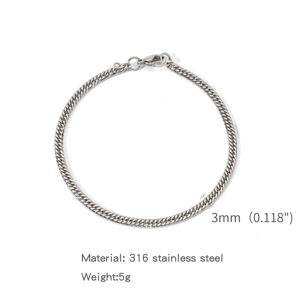 Stainless Steel NK Chain Bracelet | Silver Hip Hop Style | Women Men | USA