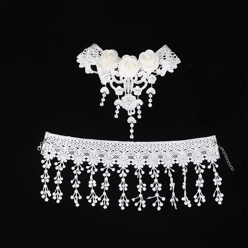 Vintage Gothic Tattoo Lace Choker | Black Crystal Pendant | Boho Jewelry | USA