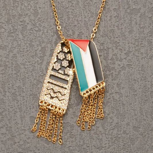 HNSP Palestine Scarf Necklace Pendant | Palestinian Accessories | Women | USA