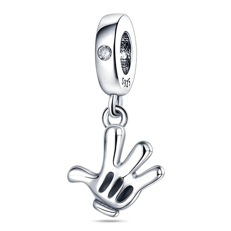 Cute Hand Pendant Charm Beads For Original 3mm 925 Silver Bracelet Necklace DIY Fine Jewellery Gifts Hot Sale