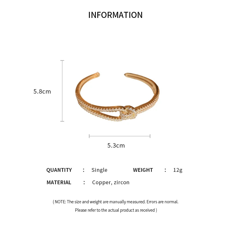 Full Zircon Cuff Bracelet | Gold Plated Copper Minimalist Bangle | USA Australia