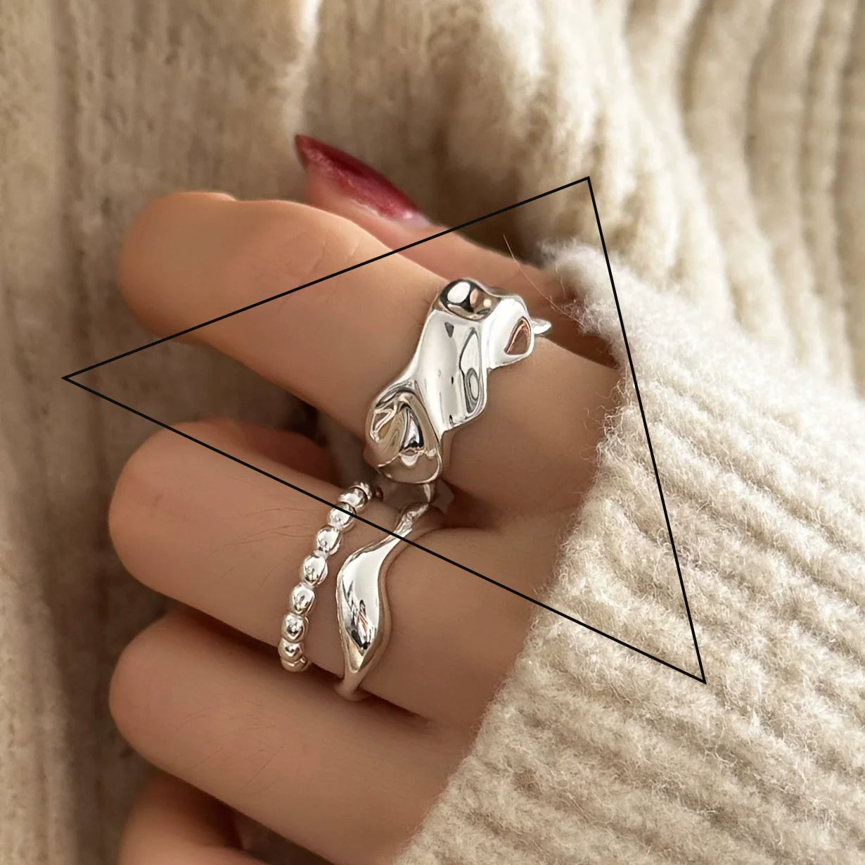 Sterling Silver Flower Lace Ring | CZ Adjustable Korean Fashion | Women | USA