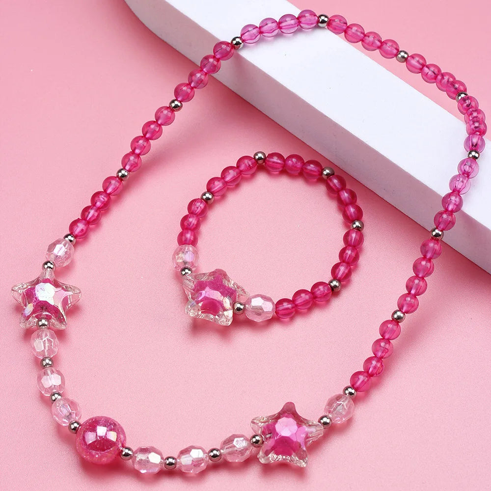DIY Candy Bead Necklace Bracelet Set for Girls | Colorful Kids Jewelry | Ships USA & Australia