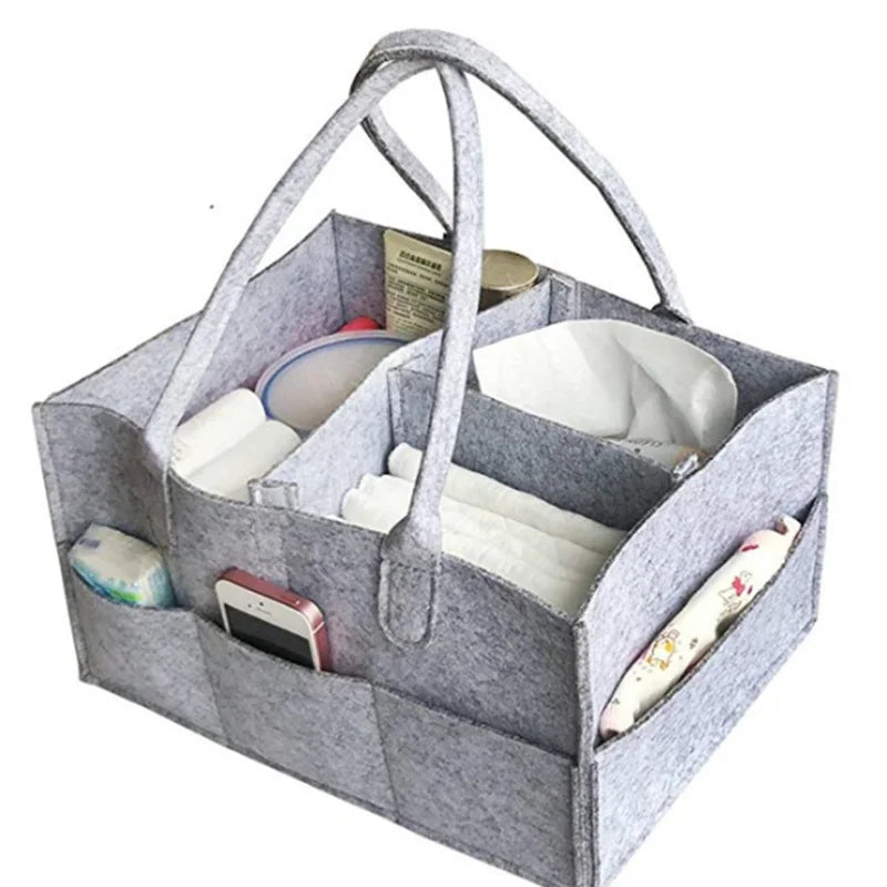 Baby Diaper Wipes Bag Caddy Infant Nappy Organizer Basket Nursery Storage Durabl