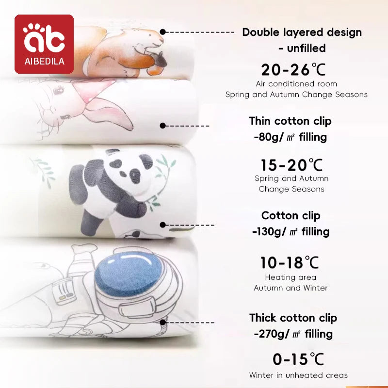 AIBEDILA Kids Onesie Boys Girls Long Sleeve Bamboo Cotton Pajamas Children Winter Cartoon Pyjama Baby Sleepwear Sleeping Bag
