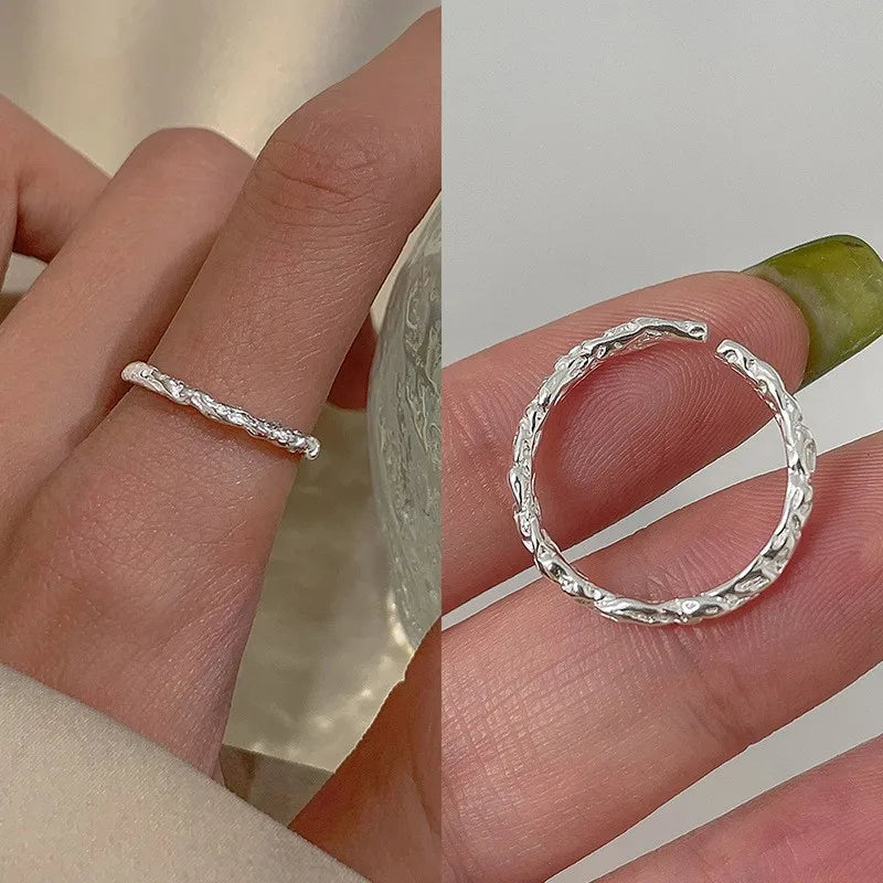 Sterling Silver Flower Bow Ring - Love Combination Adjustable Design