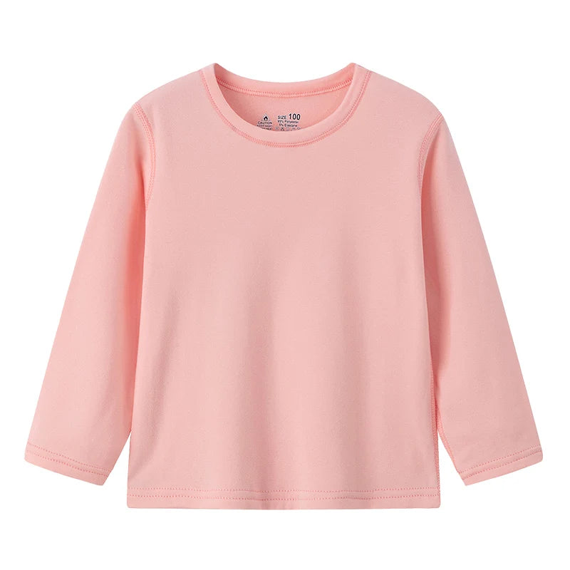 1/3/5 Pack Children's Solid Color Long Sleeve T-shirt | Boys Girls | USA