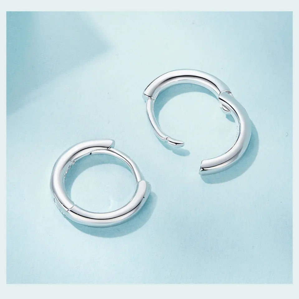 Minimalist Huggie Hoop Earrings - 18K Gold Plated Sterling Silver