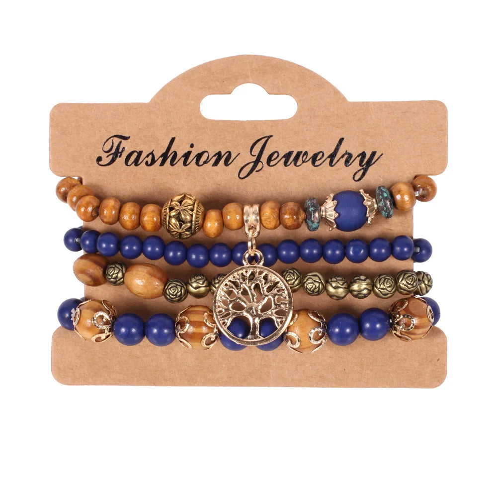 Bohemian Beaded Bracelet Set | Colorful Handmade Layered Bangles | USA Australia