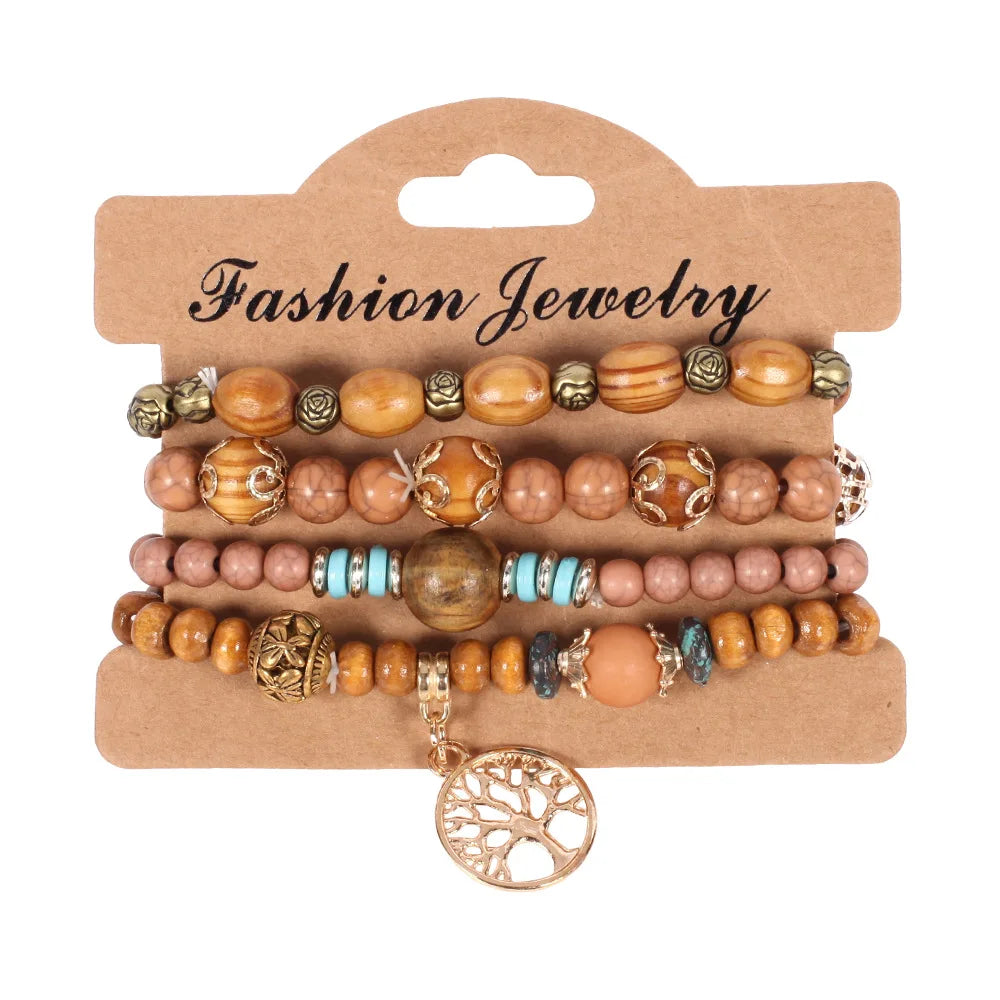 Bohemian Beaded Bracelet Set | Colorful Handmade Layered Bangles | USA Australia