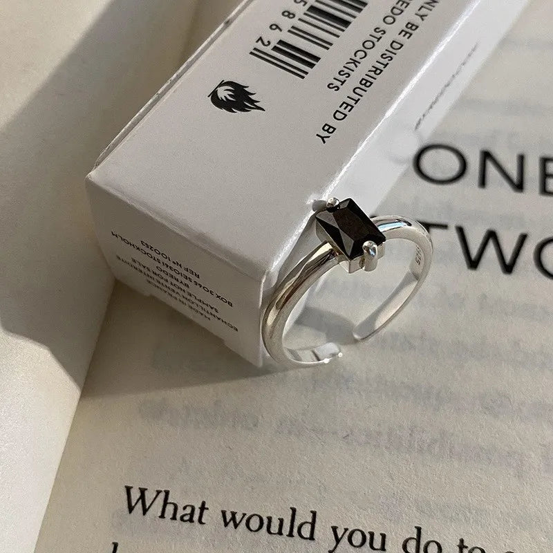 Sterling Silver Flower Bow Ring - Love Combination Adjustable Design