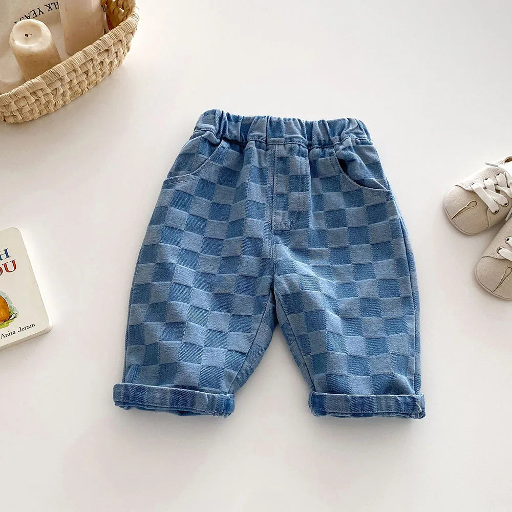 Solid Color Kids Pants - Elastic Waist Casual Trousers (1-6 Years)
