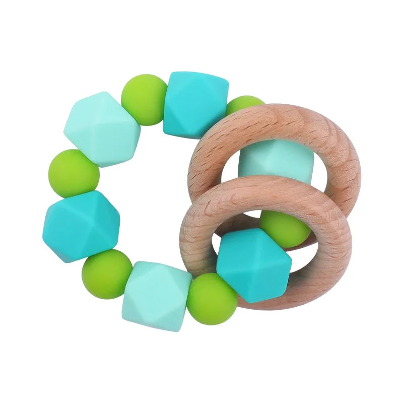 Custom Name Pacifier Holder Chain | Wooden Clip Silicone Teether | USA Australia