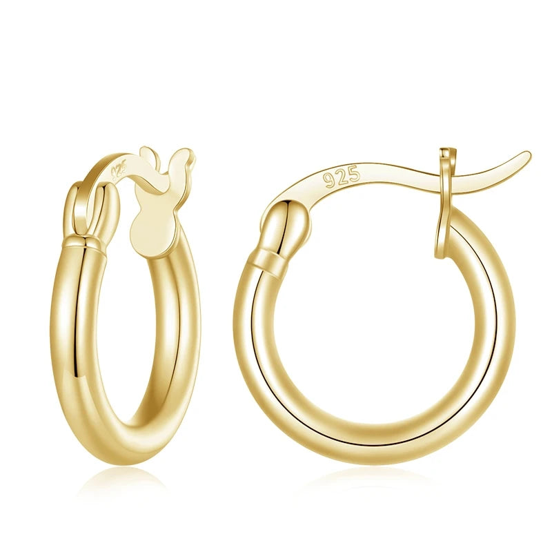Classic Sterling Silver Hoop Earrings - Bold Hypoallergenic Hoops