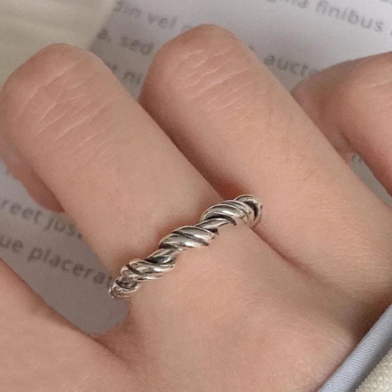 Sterling Silver Flower Bow Ring - Love Combination Adjustable Design