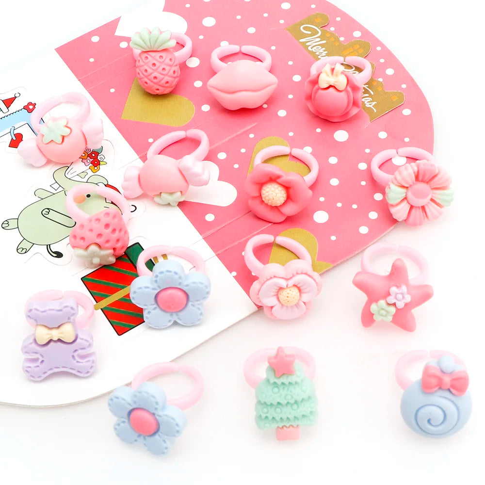 20 Pcs Kids Rings Set | Flower Animal Princess Rings for Girls | Party Favors | USA