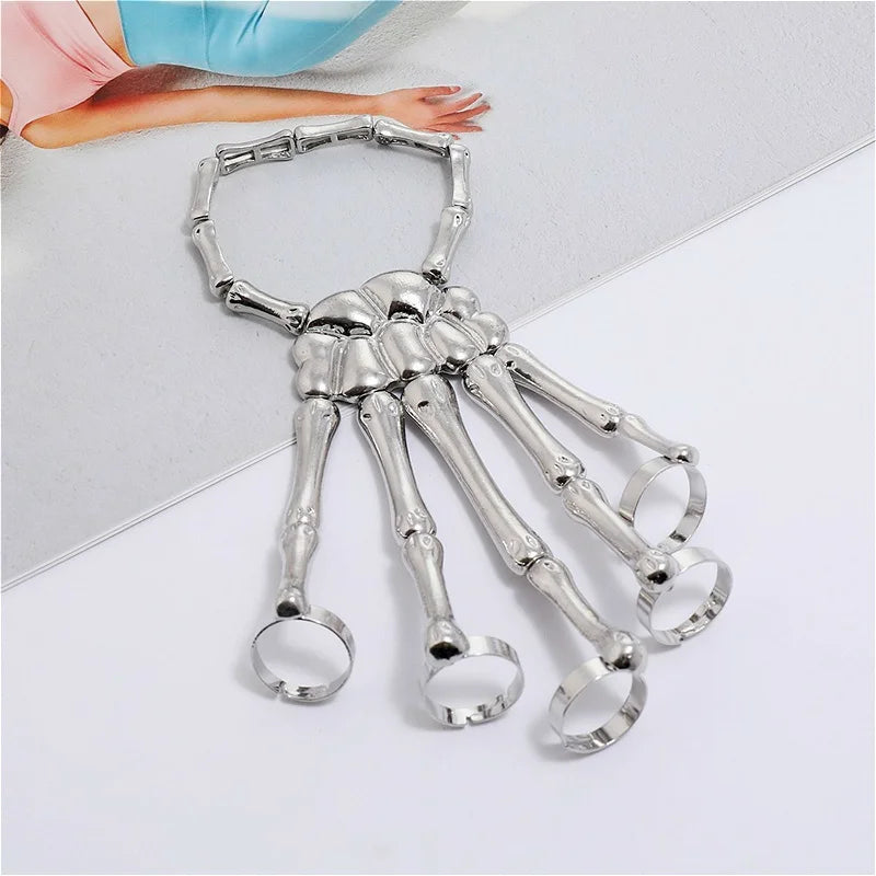 Skeleton Hand Bracelet | Gothic Punk Skull Adjustable Bangle | USA Australia