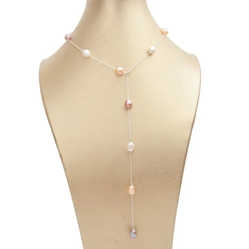 ASHIQI 925 Sterling Silver Baroque Pearl Necklace | Vintage Handmade | USA Australia