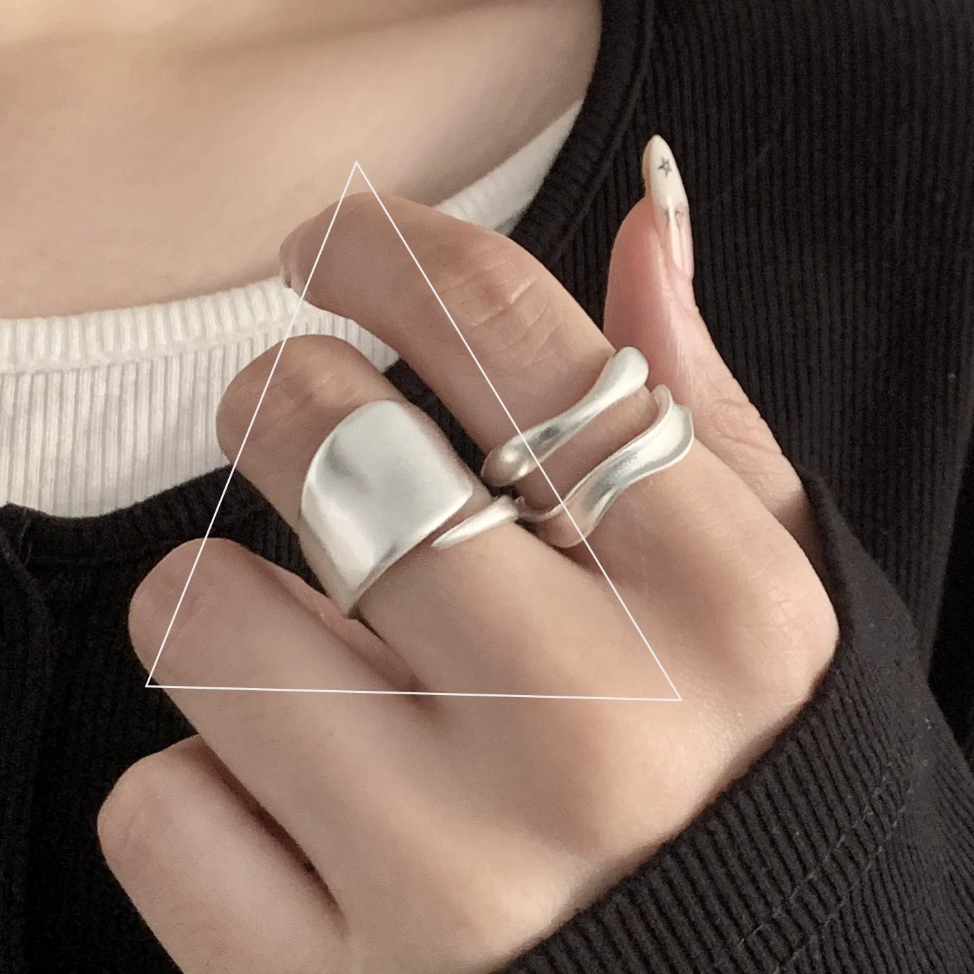 Sterling Silver Flower Lace Ring | CZ Adjustable Korean Fashion | Women | USA