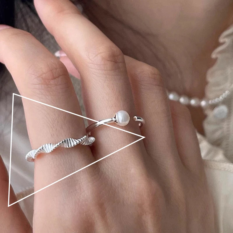 Sterling Silver Flower Bow Ring - Love Combination Adjustable Design