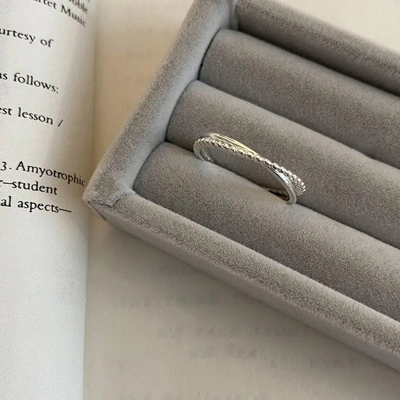 Sterling Silver Flower Bow Ring - Love Combination Adjustable Design
