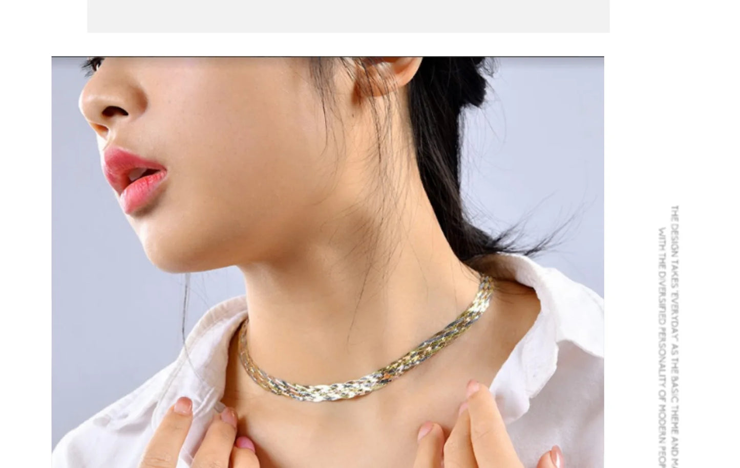 S925 Silver Necklace for Women Italian Craftsmanship Tri Color Silver Six Thread Woven Pure Collarbone Chain Fashion Jewelry