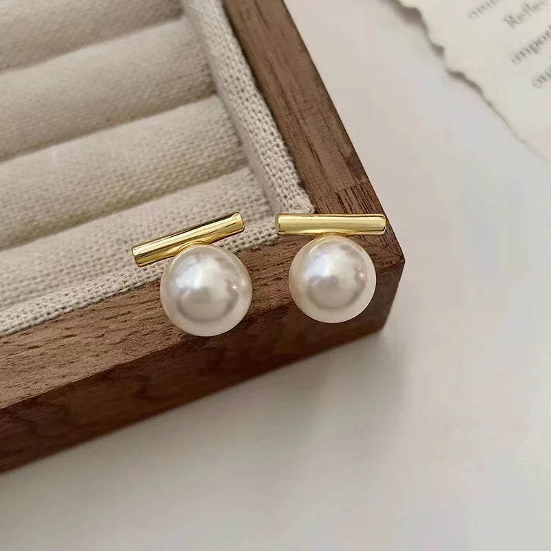 French Minimalist Grey Pearl Pendant Earrings - 2025 Fashion Jewelry