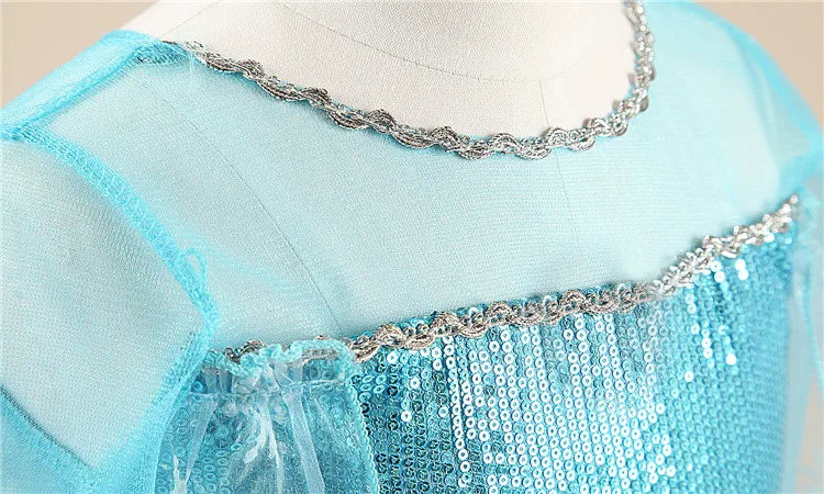 Girls Snow Queen Elsa Costume | Frozen Princess Dress 2025 | Carnival Party | USA