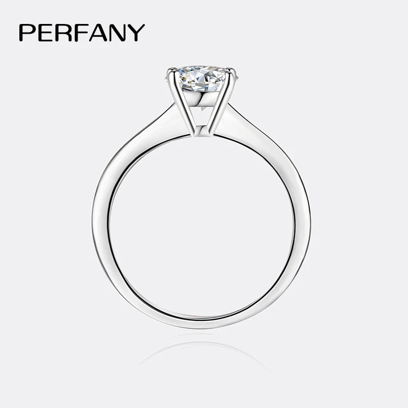Moissanite Engagement Ring | 925 Sterling Silver | 0.5/1/2CT Options | USA