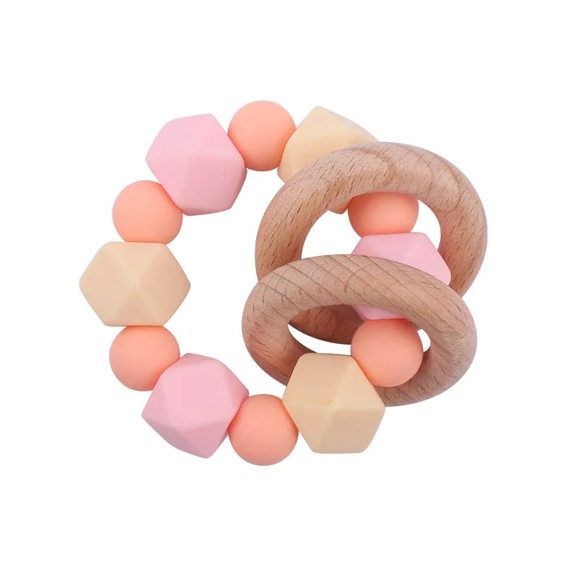 Custom Name Pacifier Holder Chain | Wooden Clip Silicone Teether | USA Australia