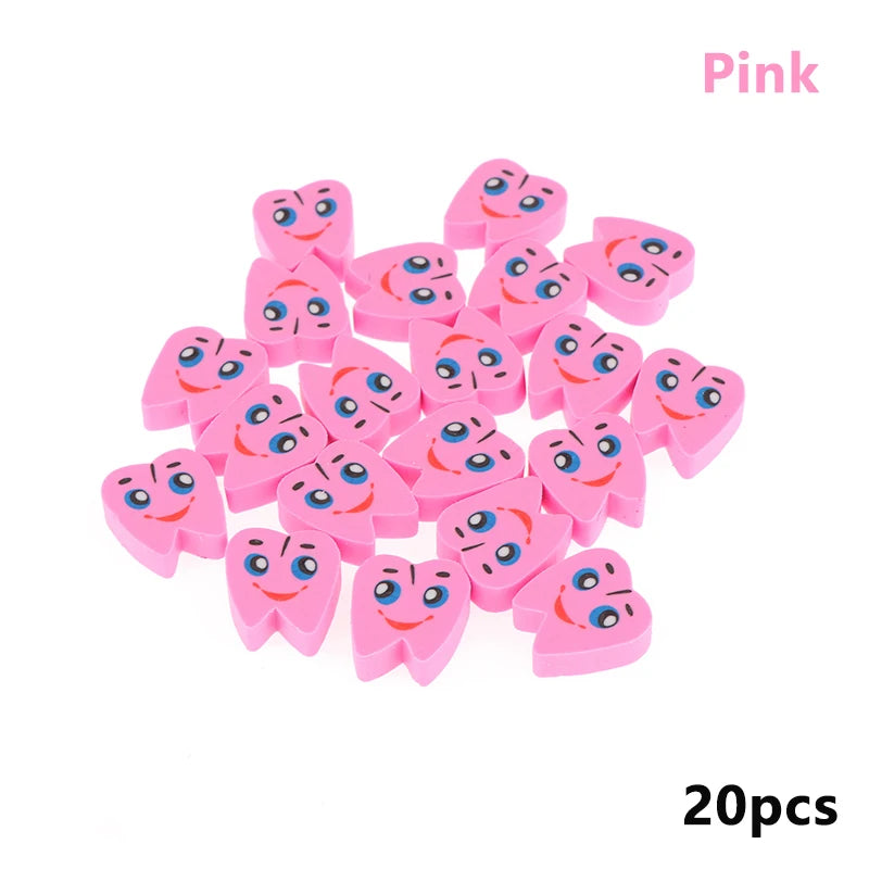 20 Pcs/Bag Molar Shaped Tooth Rubber Erasers Dentist Dental Clinic School Gift Student Rubber