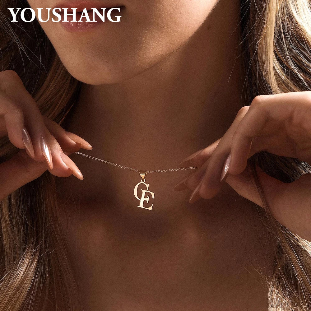 Personalized Couple's Initials Necklace | Stainless Steel Double Letter