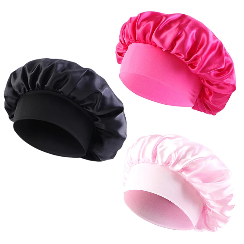 Kids Satin Night Sleep Cap | Wide Band Elastic Turban | Boys Girls | USA